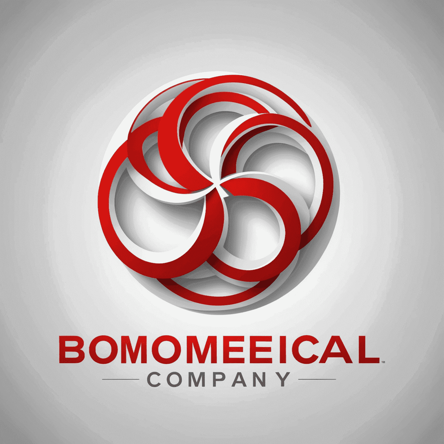 Biomedical company logo in red and white colors