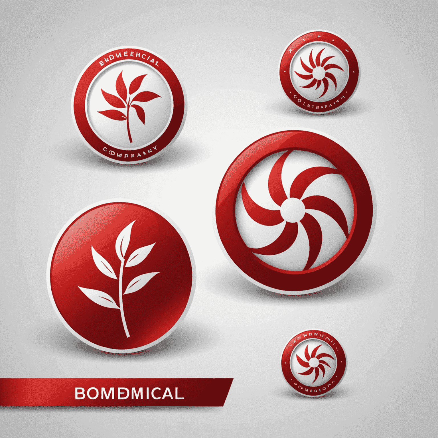 Biomedical company logo in red and white colors