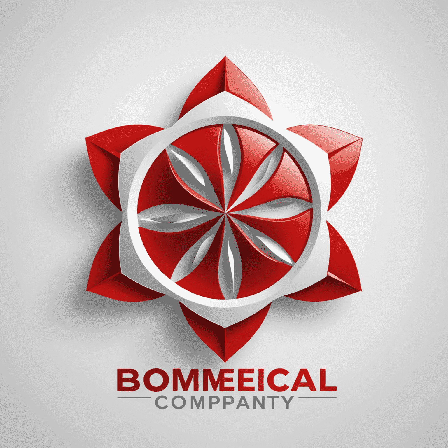 Biomedical company logo in red and white colors