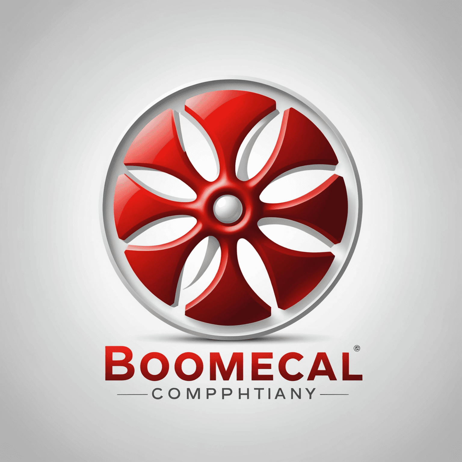 Biomedical company logo in red and white colors