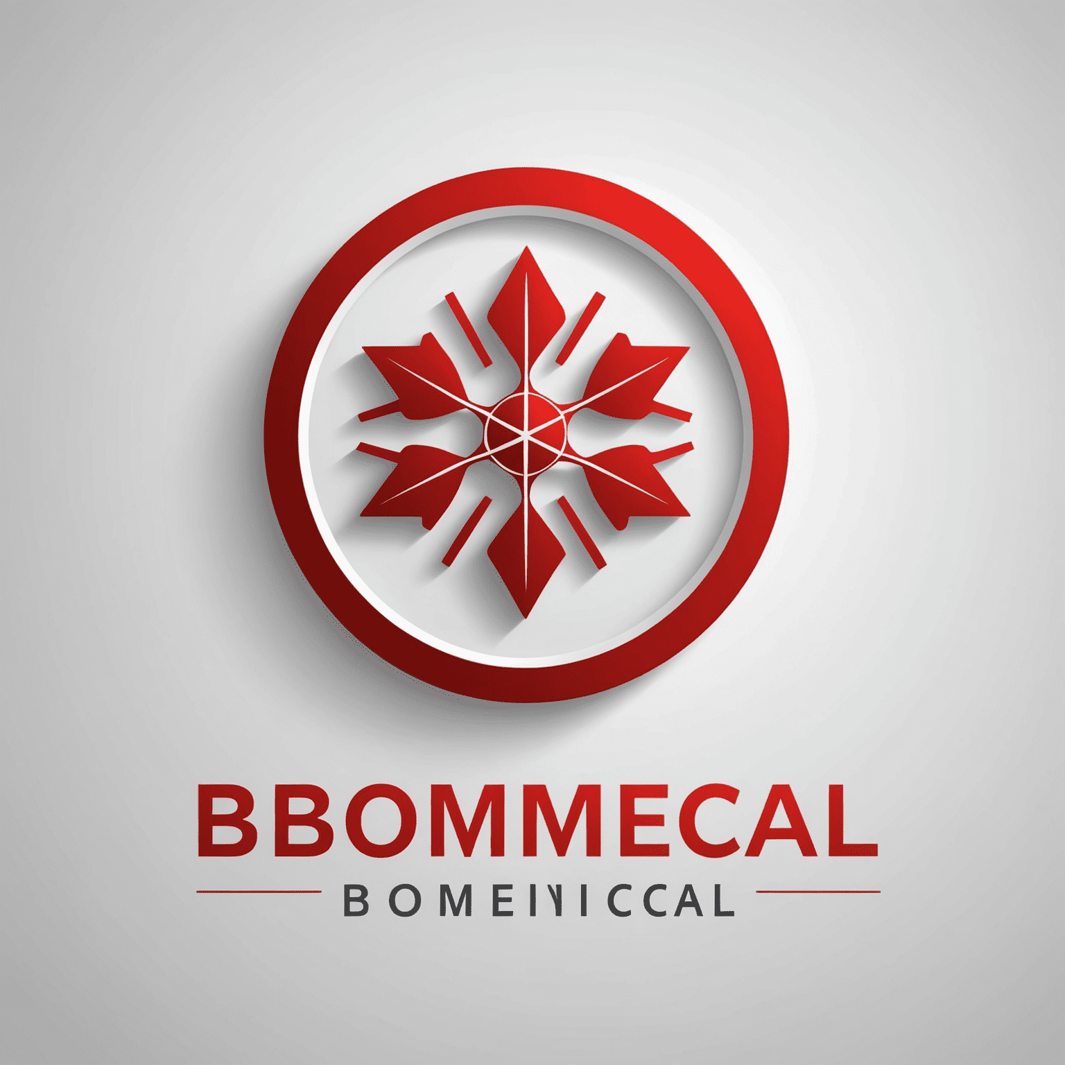 Biomedical company logo in red and white colors